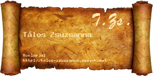 Tálos Zsuzsanna névjegykártya